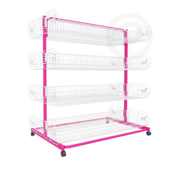 4 tier pony basket Wall cemter shelving post 120