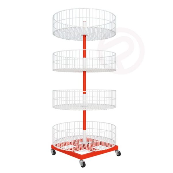 4 tier round basket shelf