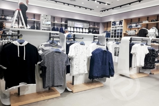 Designed Shelving in clothing store