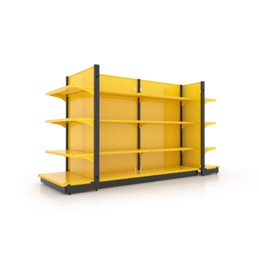 Platinum Perforated-Back Flat-Shelf Gondola Shelving PS-PF009 (60 kg, Mid-Aisle)