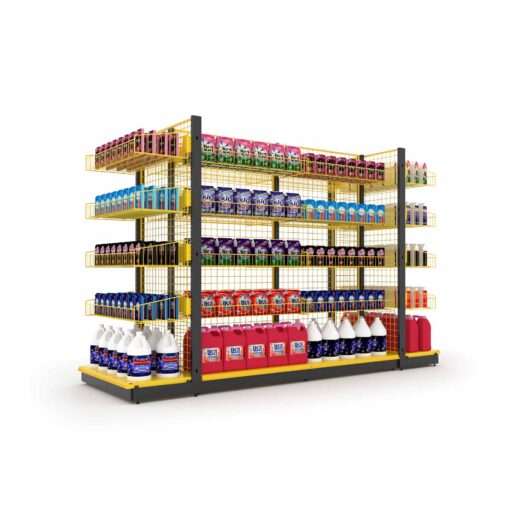 Bold Wire-Mesh-Back Wire-Basket Shelving BS-NB009 (80 kg, Mid-Aisle)