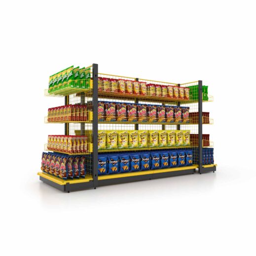 Platinum Wire-Mesh-Back Wire-Basket Shelving PS-NB009 (60 kg, Mid-Aisle)