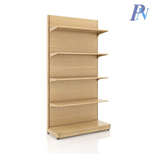 Wood-Grain Steel Wall Shelving 35x90x180 cm, 5 Tiers