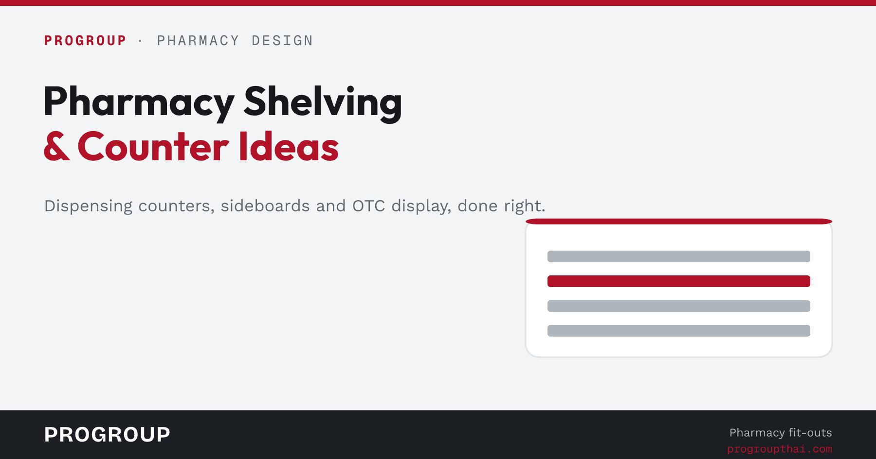 Pharmacy Shelving & Counter Ideas